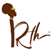 Illustrated letters "IRth" with facial profile of African American woman emerging from the letter I